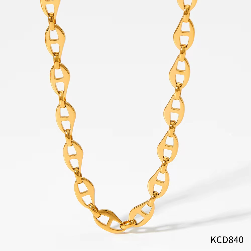 Ins Gold Plated Stainless Steel Pig Nose Designer Chokers Necklace for Women My Store