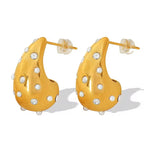 JEWELRY Customize Large Drop Earrings Niche High Design Inlaid Rhinestone Glue Bead Earrings Exaggerated Earrings My Store