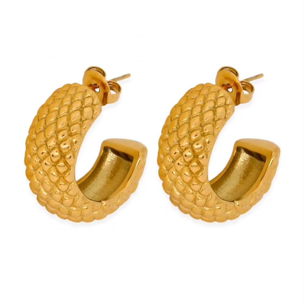 Hawaiian Style Pineapple Ananas Jackfruit Summer Fruit Shape Stainless Steel Stud Earrings Waterproof My Store