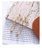 Designer Custom French Bohemian Fashion Jewelry 18K Gold Plated Stainless Steel Paper Clip Ball Studs Earrings My Store