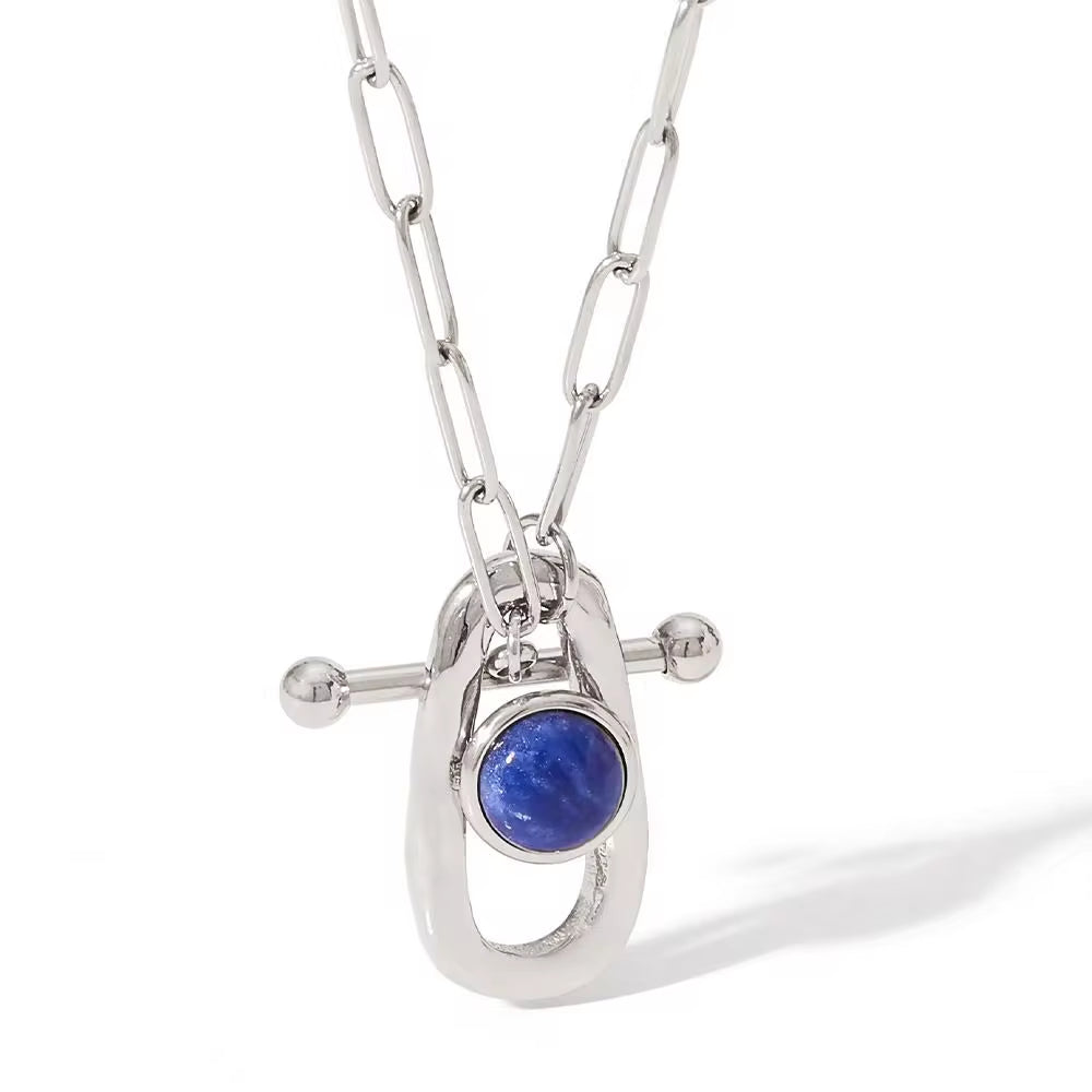 Temperament Joker Jewelry Stainless Steel Geometric Ot Ring Pendant Fashionable Necklace Female Necklaces for Women My Store