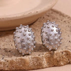 Chunky Earrings Oval Beaded Cactus Stud Earrings Trendy Earrings 2024 Gold Plated Stainless Steel Jewelry My Store