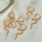 JEWELRY EH94 Factory Hot Sale Snake Cross over Surround Earrings Temperament Earrings 18K Gold Plated My Store