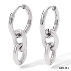 2024 Hip Hop Punk Chunky Cuban Link Chain Long Hanging Aesthetics Bijoux Gold Color Thick Oval Curb Chain Link Drop Earrings My Store