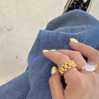 Stainless Steel 18K Gold Plated Watch Band Rings Waterproof Watch Belt Finger Rings My Store