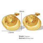 JEWELRY EH185 New Cold Wind Pleated Irregular Exaggerated Earrings Stainless Steel Gold-Plated 18K Earrings My Store