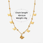 2024 New Design Classic Stainless Steel Gold Plating Bead and Butterfly Chain Necklace Bracelets My Store