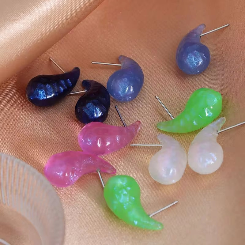 JEWELRY EH133 French Resin Earrings Teardrop Fashion Earrings Wholesale Mixed Colors My Store