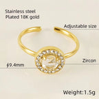 Personality Opening Adjustable 18K Stainless Steel Jewelry Hypoallergenic Ring My Store