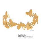 JEWELRY SZ19-24 2024 Vintage Heavy Textured Feeling Water Wave Design Open Bangle Stainless Steel Bracelet Wholesale My Store