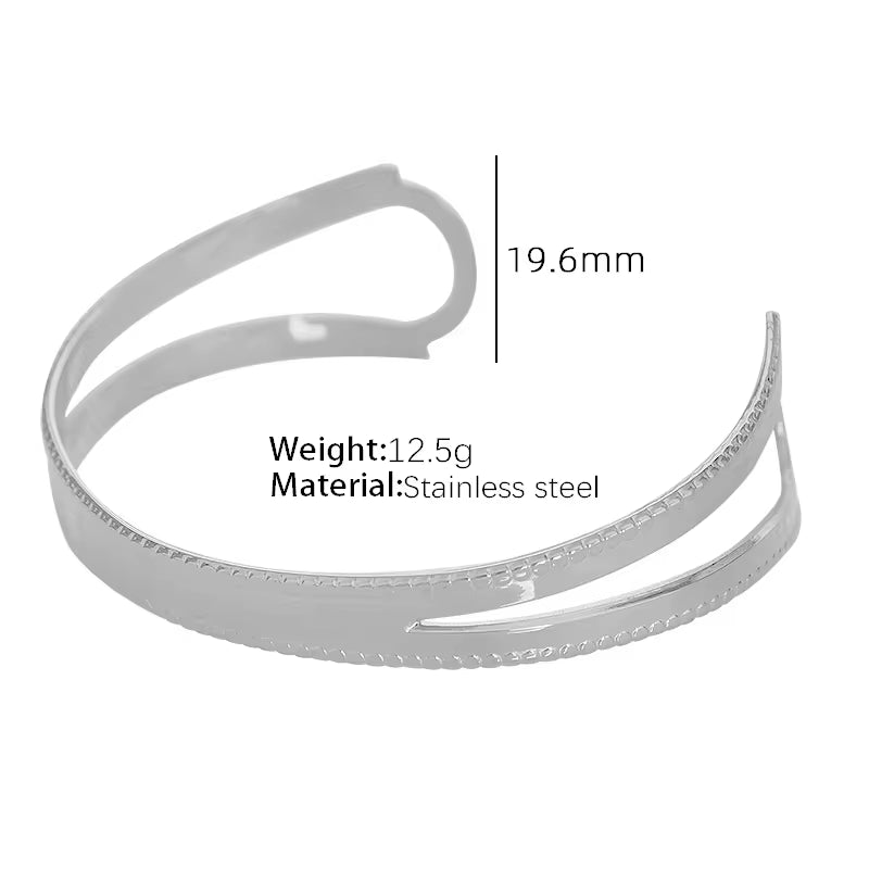 JEWELRY SZ29-35 2024 Fashion Stainless Steel Open Bangle Exaggerated Irregular Bangle My Store