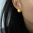 JEWELRY EH22 Hot Selling Product Ripple Metal Button Earrings Vintage Fashion Geometric round Earrings My Store