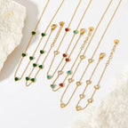 Luxury Jewelry Stainless Steel Chain Chocker Heart Zircon Pendant Necklace My Store