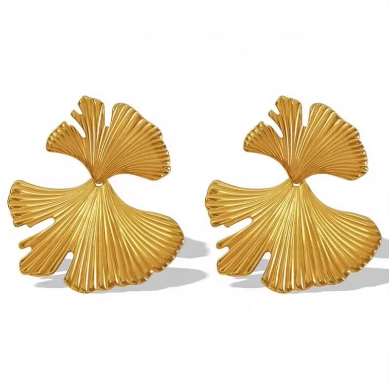 JEWELRY EH153 Fashion Ginkgo Leaf Earrings Niche Vintage Gold Leaf Earrings Premium Earrings My Store