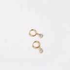 18K Gold Plated Earrings Stainless Steel Waterdrop Zircon Hoop Earring for Girls FJE0176 My Store