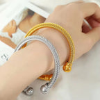 JEWELRY SZ55 Custom Stretch Threaded Stainless Steel Wire Bracelet Wholesale for Men Bangles My Store