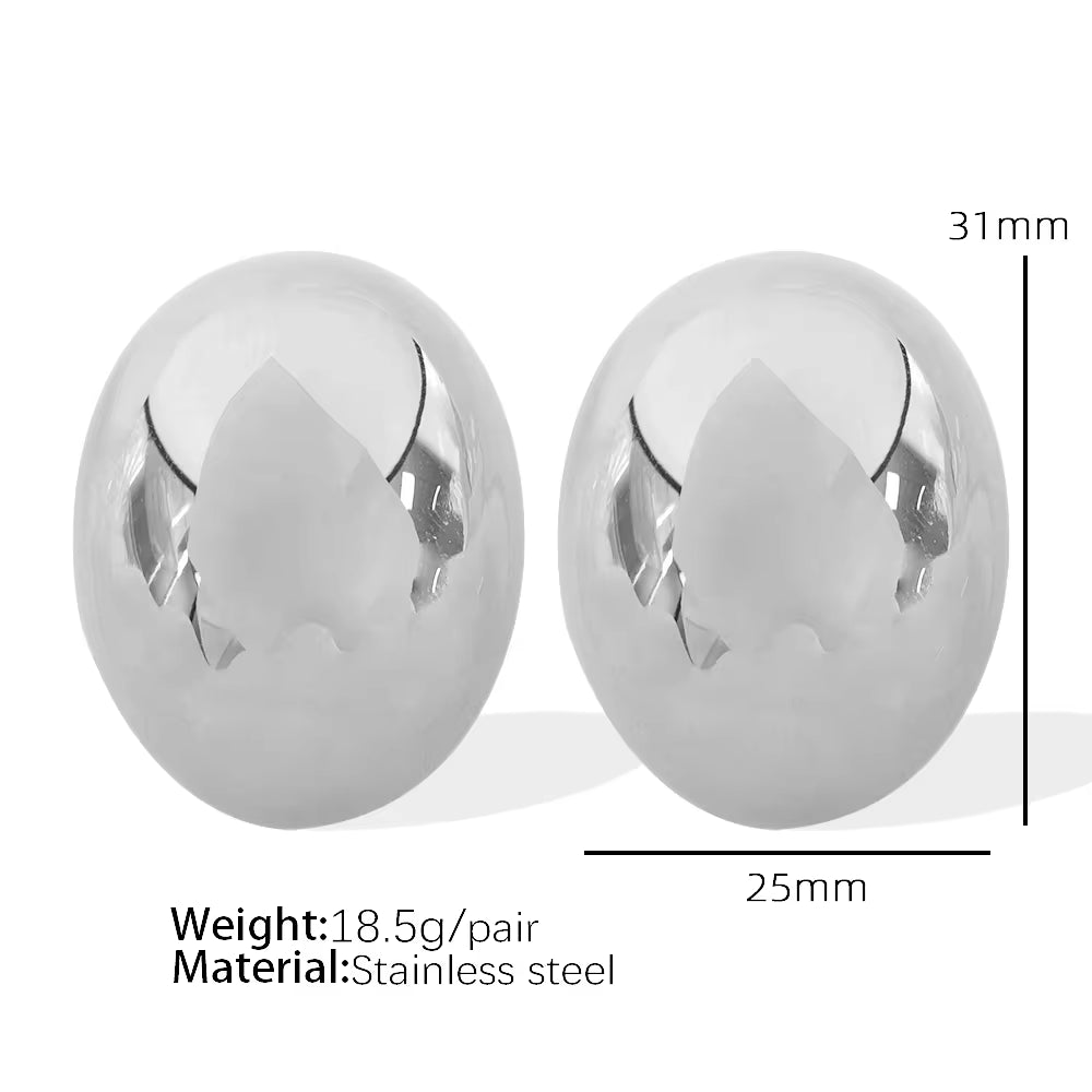 JEWELRY EH148-EH149 Fashion Texture Three-Dimensional Oval Earrings Simple Versatile Earrings for Women My Store