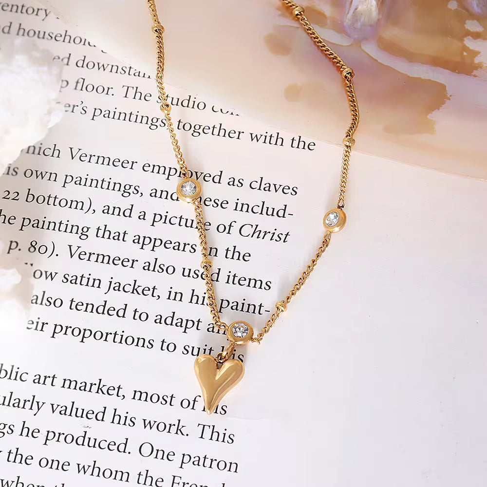 Wholesale New Zircon Three-Dimensional Love Heart Pendant 18K Gold Plated Ankle Chain Foot Jewelry Anklets My Store