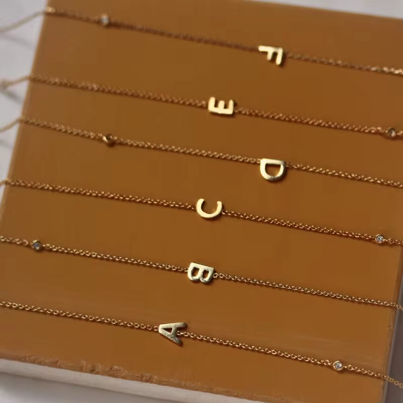 Waterproof 18K Pvd Plating Stainless Steel Initial Necklace Non Tarnish 26 English Alphabet Letter Pendant Necklace My Store
