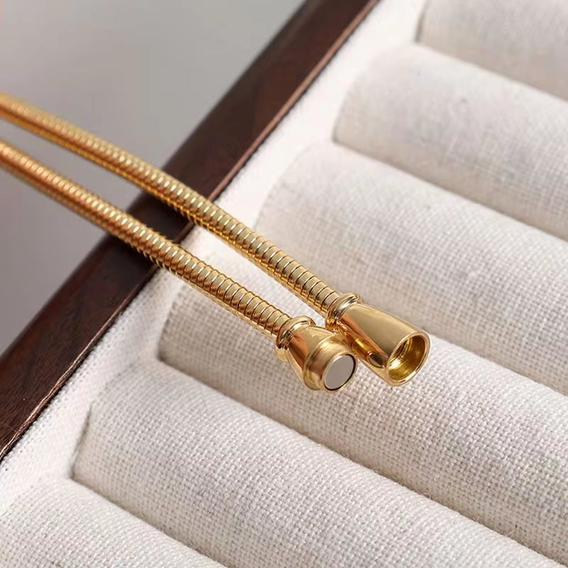 JEWELRY XL07 Trendy Stainless Steel Necklace Bent Pendant Design Collar My Store