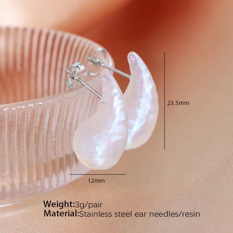 JEWELRY EH133 French Resin Earrings Teardrop Fashion Earrings Wholesale Mixed Colors My Store