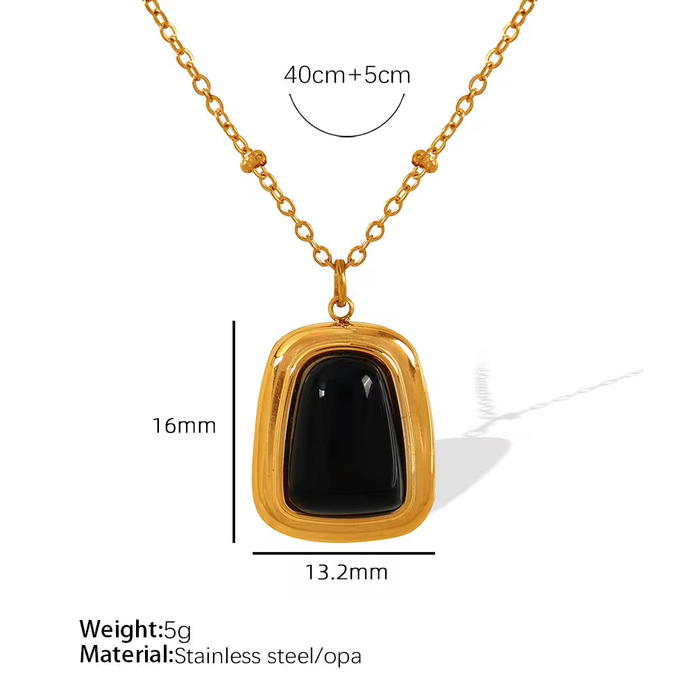 JEWELRY XL94-EH286 French Fashion Cat'S Eye Pendant Necklace Earrings Women Jewellery Set Gold Plated 18K My Store