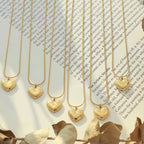 Simple Gold Plating Love Heart Pendant Stainless Steel Heart Necklace for Women My Store