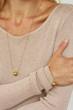 Drop Shipping Ins Ball Pendant Ring Earrings Necklace Stainless Steel Gold Plated Jewelry Accessories Set for Women My Store