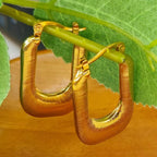 Square Chunky Hoop Earrings Letter Huggies 18K Gold Plated Earrings Delicate Minimalist Stainless Steel Jewelry 2024 My Store