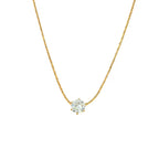 Waterproof Brilliant Solitaire Cubic Zirconia Pendant Necklace Ins 18K Gold Plated Diamond Stainless Steel Necklace Jewelry My Store