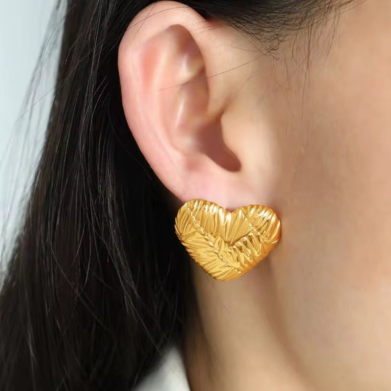 JEWELRY EH175 French Large Love Earrings Versatile Simple Temperament Trend Earrings My Store