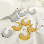 JEWELRY EH183 18K Gold Plated Oval Geometric Earrings Fashionable Temperament Women'S C-Shaped Earrings My Store