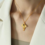JEWELRY XL60 Trendy Elephant Pendant Collarbone Chain Fashion Modern Feeling Plated 18K Gold Necklace My Store