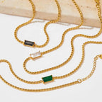 Wholesale Y2K Square CZ Pendant Necklace Stainless Steel S Chain Choker Jewelry Gifts Valentine'S Day Necklaces My Store