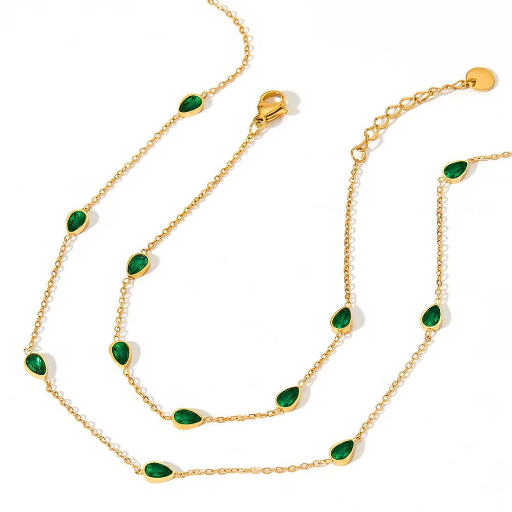 Fine Jewelry Non Tarnish Ankle White Gold Drip Zircon Women Stainless Steel Anklet My Store