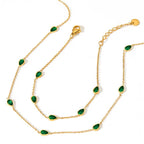 Fine Jewelry Non Tarnish Ankle White Gold Drip Zircon Women Stainless Steel Anklet My Store