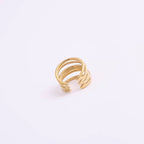 Hot Sale Women Fashion Minimalist Design High Quality Jewelry 18K Gold Plated Stainless Steel Stacking Multi Layers Ring My Store