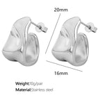 JEWELRY EH291 the Most Competitive Price Creative Simple Glossy Stainless Steel Gold-Plated Earrings My Store