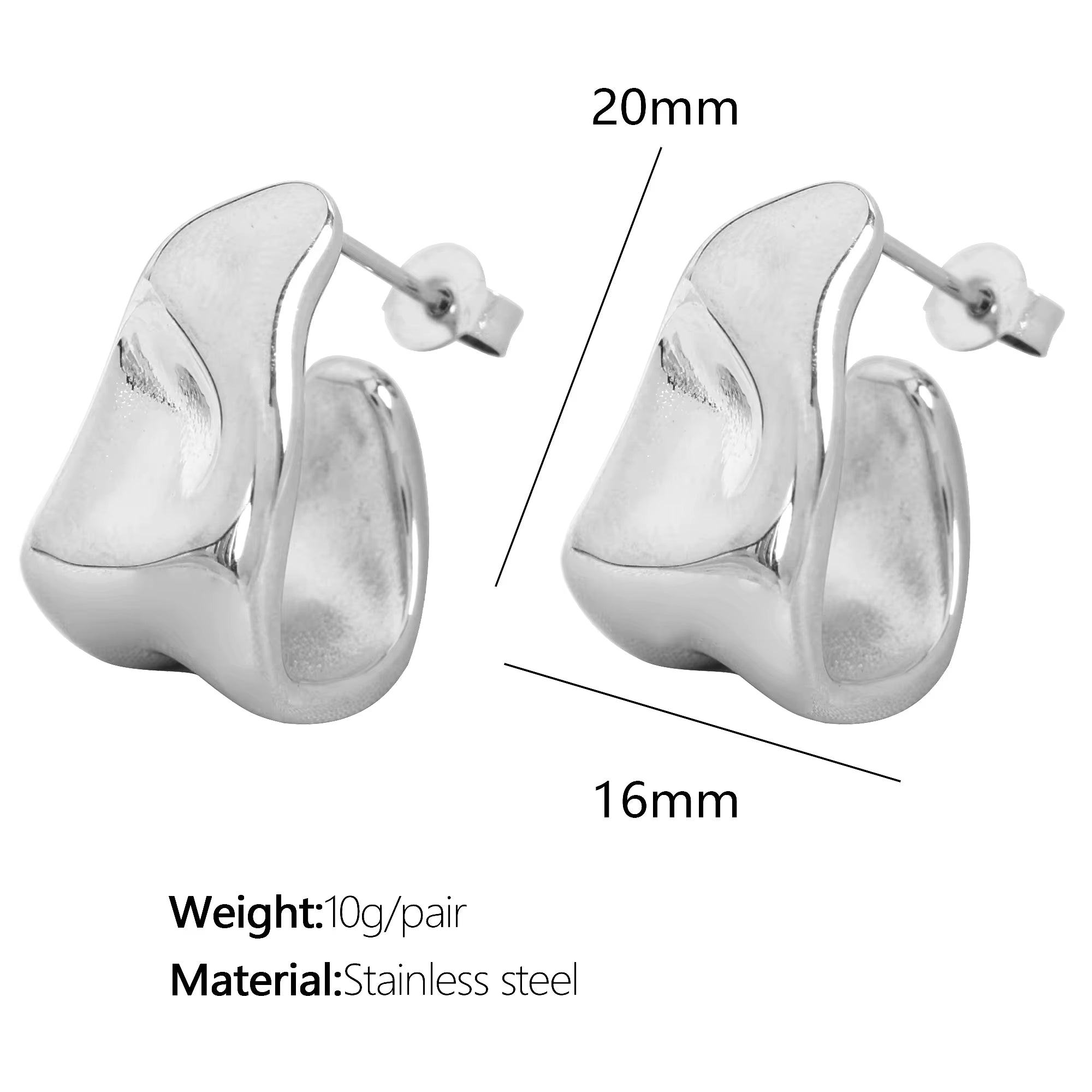 JEWELRY EH291 the Most Competitive Price Creative Simple Glossy Stainless Steel Gold-Plated Earrings My Store