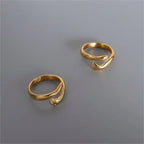 18K Gold Plated Cute Hand Hug Stainless Steel Embrace Hug Finger Open Ring Women My Store
