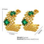 JEWELRY Eh151The Newest Braided and Diamond Encrusted Stainless Steel Earrings with No Discolouration18K Gold My Store