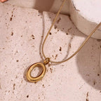 Minimalist Snake Chain O Shape Pendant Necklace Gold Plated Jewelry Stainless Steel Necklace My Store