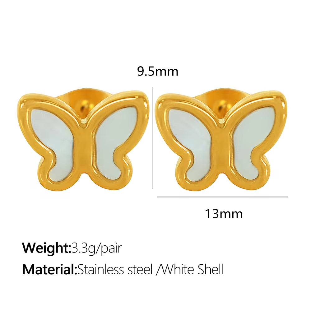 JEWELRY EH240-1 French Fashion Stainless Steel 18K Gold Plated Butterfly Shape Earrings for Women My Store