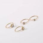 3/4/5/6Mm Cz Diamond Riings Waterproof 18K Gold Plated Fine Linellae Stainless Steel Zirconia Rings for Women My Store