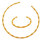 JEWELRY XL72-SZ58 Wholesale Thin Bamboo Open Collar Bangles Fashion Necklace Stainless Steel Plated 18K Gold My Store
