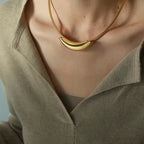 JEWELRY XL07 Trendy Stainless Steel Necklace Bent Pendant Design Collar My Store