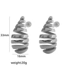 JEWELRY EH52 Water Drop Earrings Stainless Steel 18K Gold Plated Earrings Cow Horn Bags Earrings for Women My Store