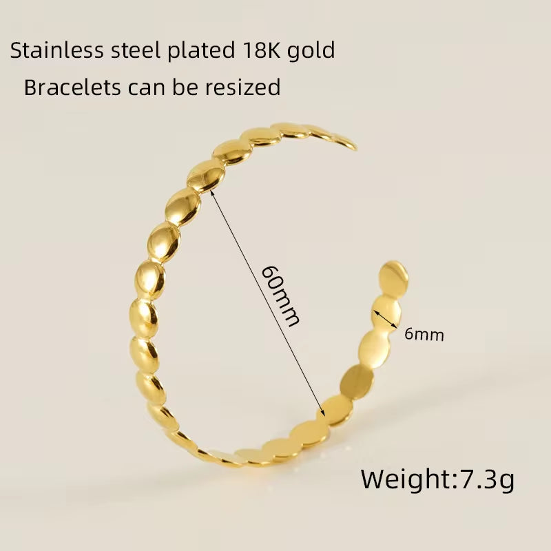 Custom Waterproof Jewelry Stainless Steel Cuban Chain 18K Gold Plated Bracelet for Women Ladies Bracelet Sets My Store