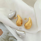 JEWELRY EH229 the Newest Stainless Steel Hollow Threaded Drop Earrings Vintage Style Street Earrings My Store