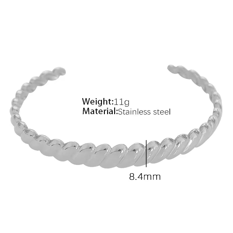 JEWELRY SZ29-35 2024 Fashion Stainless Steel Open Bangle Exaggerated Irregular Bangle My Store